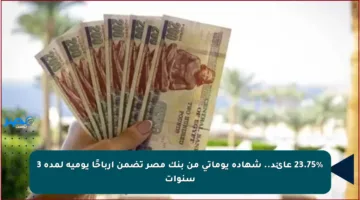 23.75% عائد.. شهادة يوماتي من بنك مصر تضمن أرباحًا يومية لمدة 3 سنوات